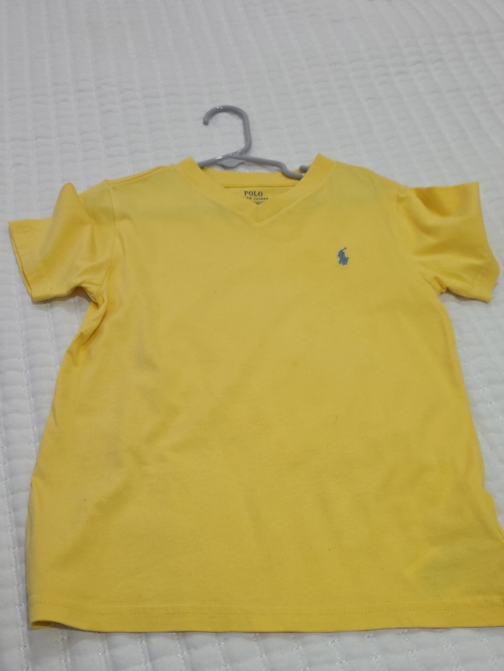 Polo by Ralph Lauren Yellow V-Neck Tee with Blue Pony